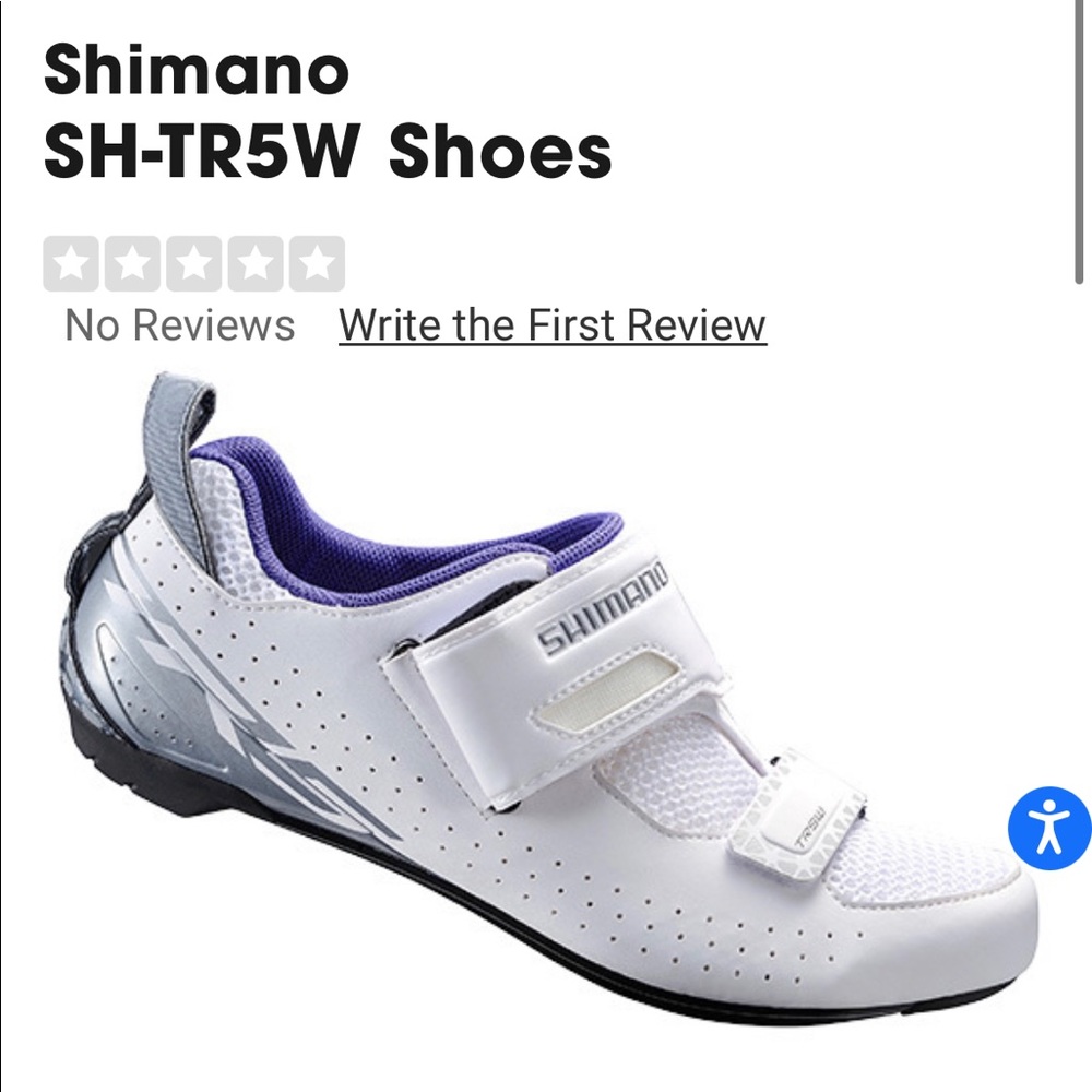 Shimano White/Purple Cycle Shoes Size 7 - lightly worn. Clips included.
